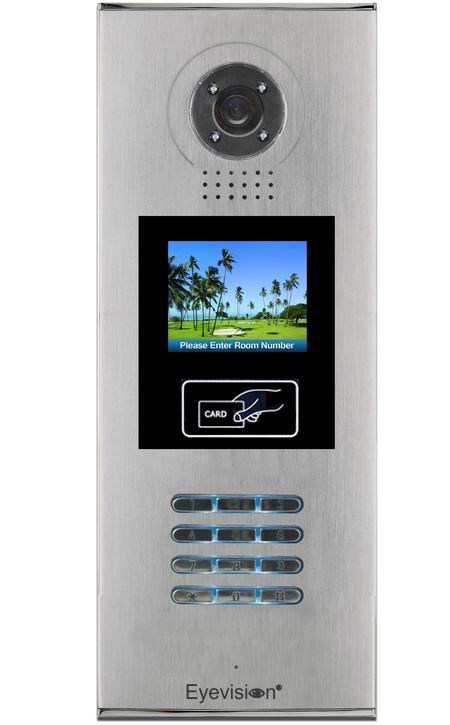 6 Apartments video intercom system with keypad + Proximity card reader